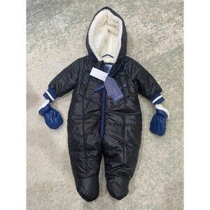 Urban Republic Outerwear Faux Fur Winter Puffer Snowsuit Baby Black 3 Months NWT